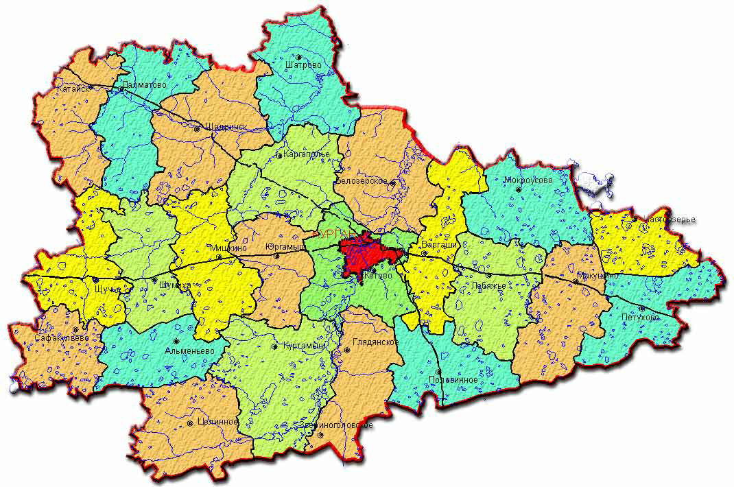 Курганская область какой край. Административно-территориальное деление Курганской области. Курганская обл карта с районами. Карта Курганской области по районам. Карта Курганской области с районами.