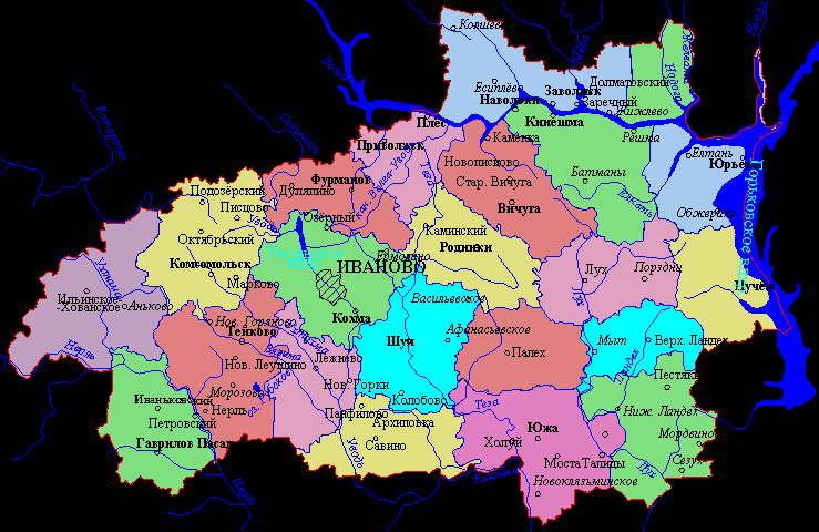 Карта Ивановской области